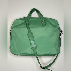 Tumi Nylon Leather Laptop Bag Messenger Lime Green 15x12x3 Yellow Interior
